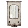 Rustic Entryway Arched Wall Mirrors with 3 Metal Hooks 12"