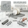 Microfiber Dish Drying Mat with Removable Plate Rack Organizer 18"x14"