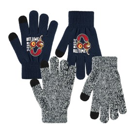 Guantes para niños con visualización táctil cálidos, guantes de invierno de punto elástico para niños, niños, niños, color negro marino, Azul marino/Negro, Niñito