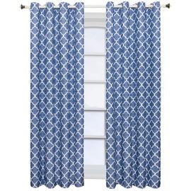 Meridian Periwinkle Grommet Room Darkening Window Curtain Panels, Pair / Set of 2 Panels, 52x63 inches Each