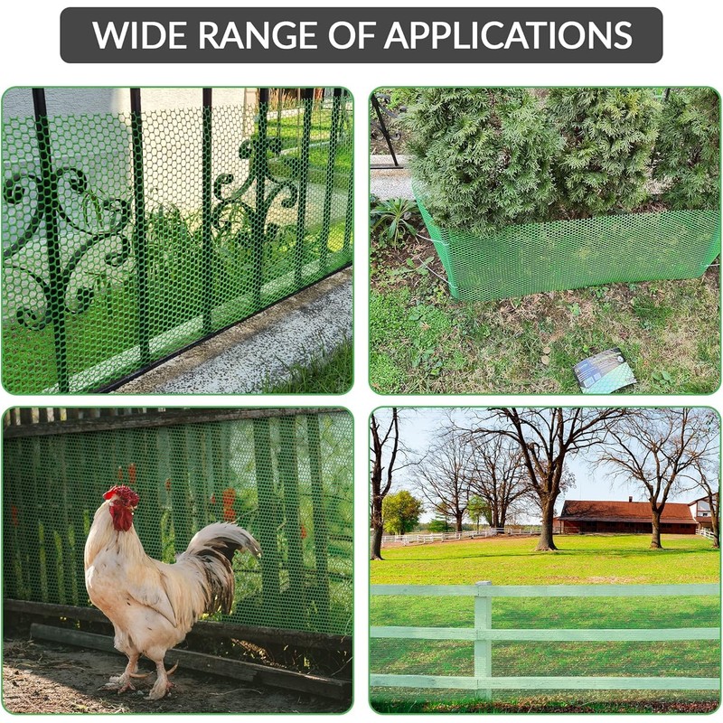 Upgraded Chicken Wire Fence Mesh - 40CM x 500CM Black/Green/White