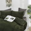 Houseri Olive Green Velvet Duvet Covet Queen Fluffy Army Green