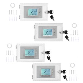 Thermostat Lock Box With Key, Thermostat Guard Box 6.5 X 4.72 In Thermostat Cover With Lock, Thermostat Guards Universal Acrylic Thermostat Protector For Restaurants, Wall Ac Panel, School（4 Pack）