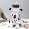600MLCreative Glass Straw Cup Cow Shape Glass Cup with Straw