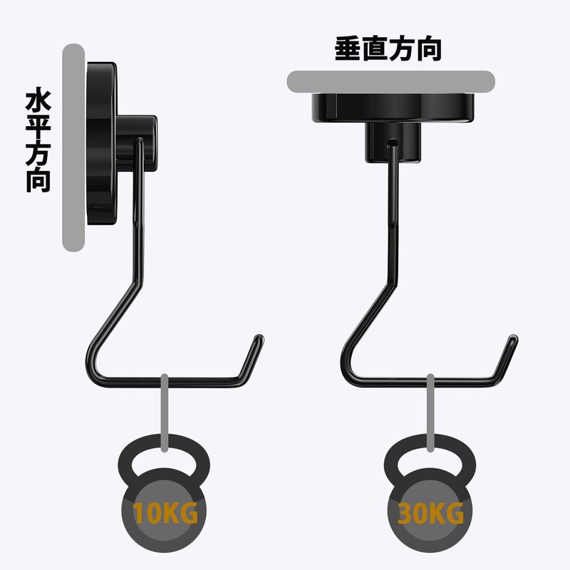 Homion Magnetic Hooks, Stainless Steel, Rust Free, Includes Magnets, Vertical