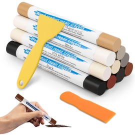 10 Colos Wood Filler Sticks with 2 Scrapers, Windspeed Wood Filler Putty Wax Crayons Furniture Repair Kit Putty Stick for Baseboard Cabinets Furniture Floors