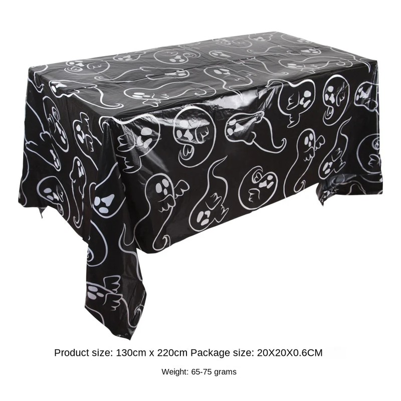 Halloween Plastic Tablecloth Set for Party Tables – 3-Pack Pumpkin,