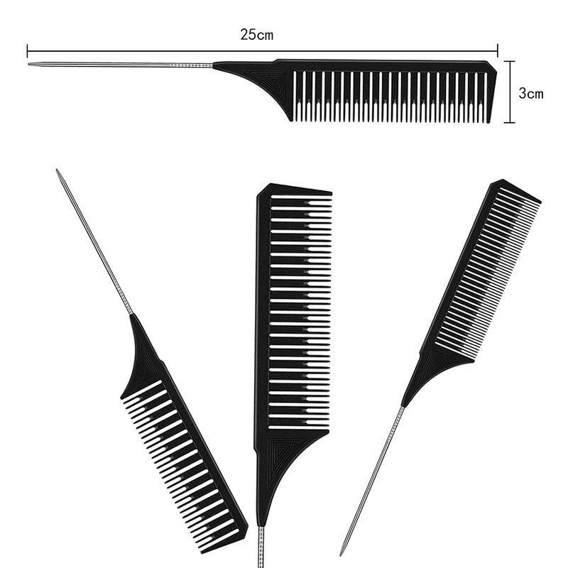 3 Pieces Different Size Highlight Comb Set Waving Hair Comb