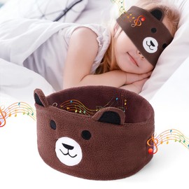 OFFCUP Bluetooth Sleep Mask, Children's Eye Mask, Sleep Headphones, Bluetooth Headphones, Music Sleeping Headband, Children's Sleep Headband, Sleep Mask for Children, Nap, Travel, Brown