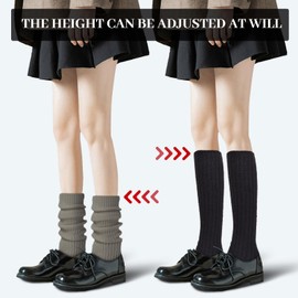 UILYNIU 3 Pairs Knitted Leg Warmers for Women Girls Lady Long Boots Knee Socks Boot Warmers Warm Knee Warmers Winter Leg Warmers for 80s Party Yoga Ballet Dance Ice Skating Accessories, multicoloured