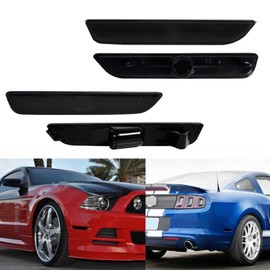 Tonsya For 2010 2011 2012 2013 2014 Ford Mustang Bumper Rear & Front Side Marker housings Smoked Lens housings 4pcs
