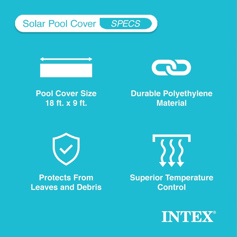 Intex Solar Pool Cover for 18' x 9' Rectangular Frame