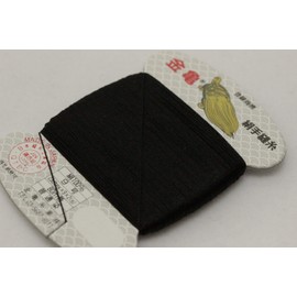 Hand Sewing Thread "Silk Thread No. 9 80 m Card Roll Black" Gold Turtle Industry