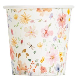 Crisky 300 Pack Paper Bathroom Cups 3oz Disposable Elegant Design Full Floral Small Mouthwash Hot/Cold Beverage Coffee Dessert for Birthday Parties Home-use Picnics Ceremonies