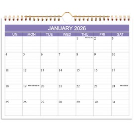 2026 Calendar - Wall Calendar 2026-2027 Runs from January 2026 - June 2027, 18 Months Calendar with Thick Paper for Planning and Organizing at Home or Office, 8.5 x 11 in, Purple
