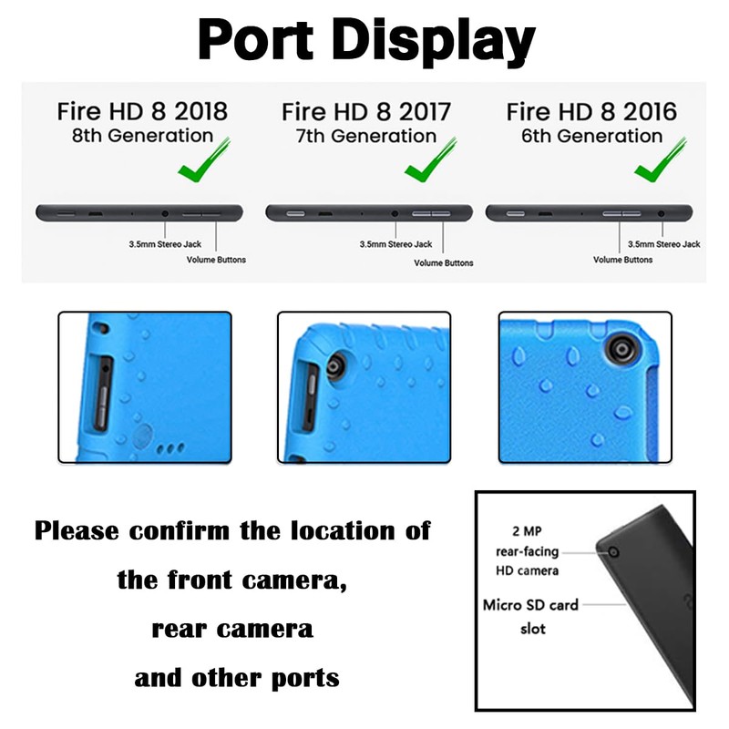 Merocab Kids Case for Kindle Fire HD 8 Tablet 8th/7th/6th