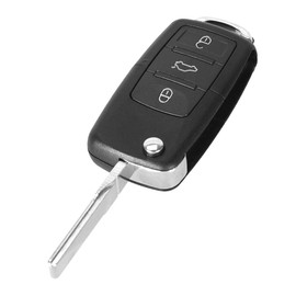 Car Key Folding Key Remote Control Housing Key with 3 Buttons and Blank Type HU66 HAA Compatible with Volkswagen VW Vehicle Models