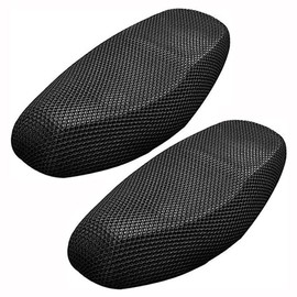 ANCLLO 2pcs Motorcycle Seat Cover 3D Honeycomb Sunscreen Breathable Chair Protector Cushion Seat Resilient Mesh Net for Scooter Moped Anti-slip Protection(Black, 75 * 60cm)