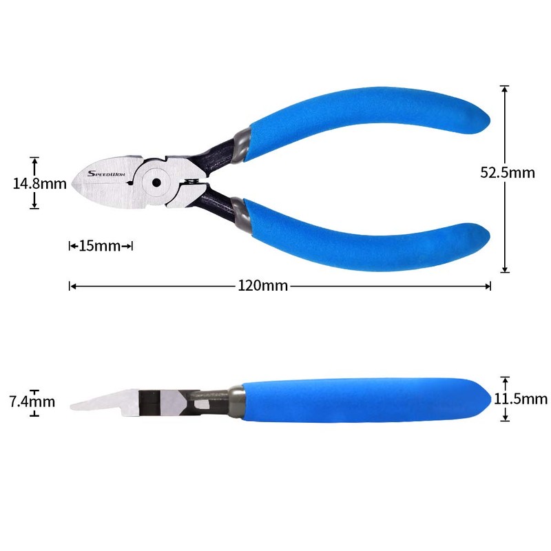 SPEEDWOX Flush Cutters 4-1/2 Inches Mini Flush Cut Micro Plastic