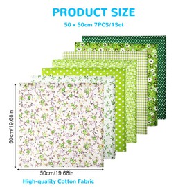 Aucuu 7PCS Fat Quarters Fabric Bundles, 50cm x 50cm Fabric Bundles, Quilting Cotton, Bundle Quilting Craft FA-BRIC, Precut Easter & Spring Cotton FA-BRIC for DIY Crafts, Sewing, Patchwork, Home Décor