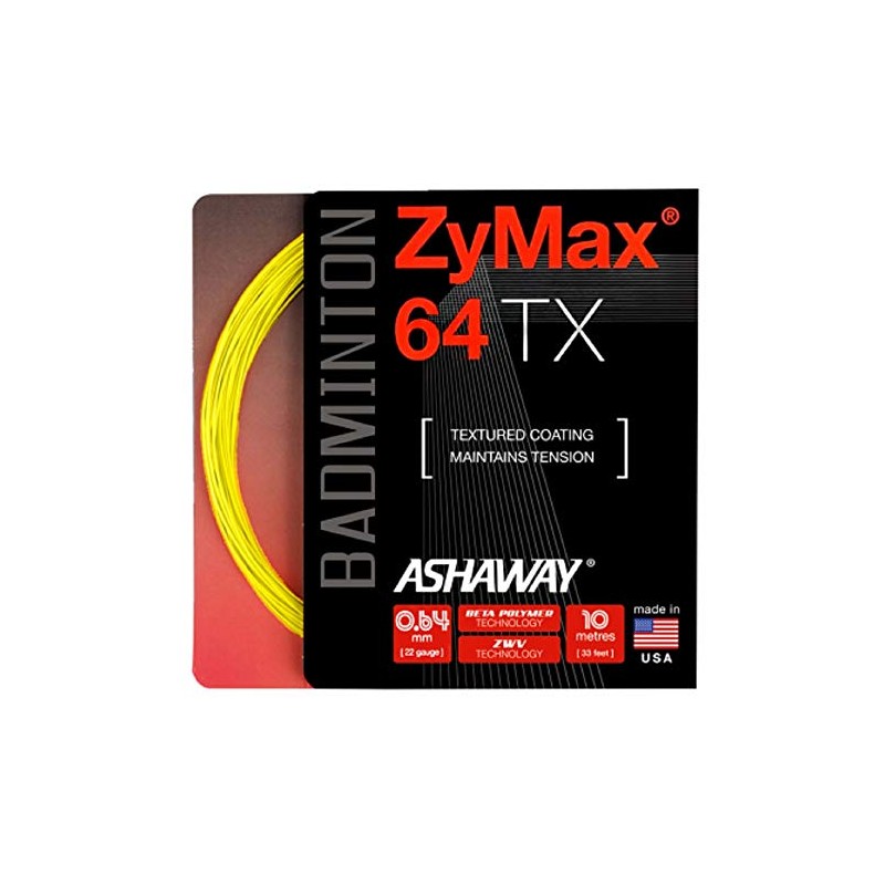 Ashaway ZyMax 64 TX Badminton String Set (Yellow)