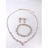 ONDEGO Rosegold 3er Set Strass Schmuck Kette Schmuckset Armband