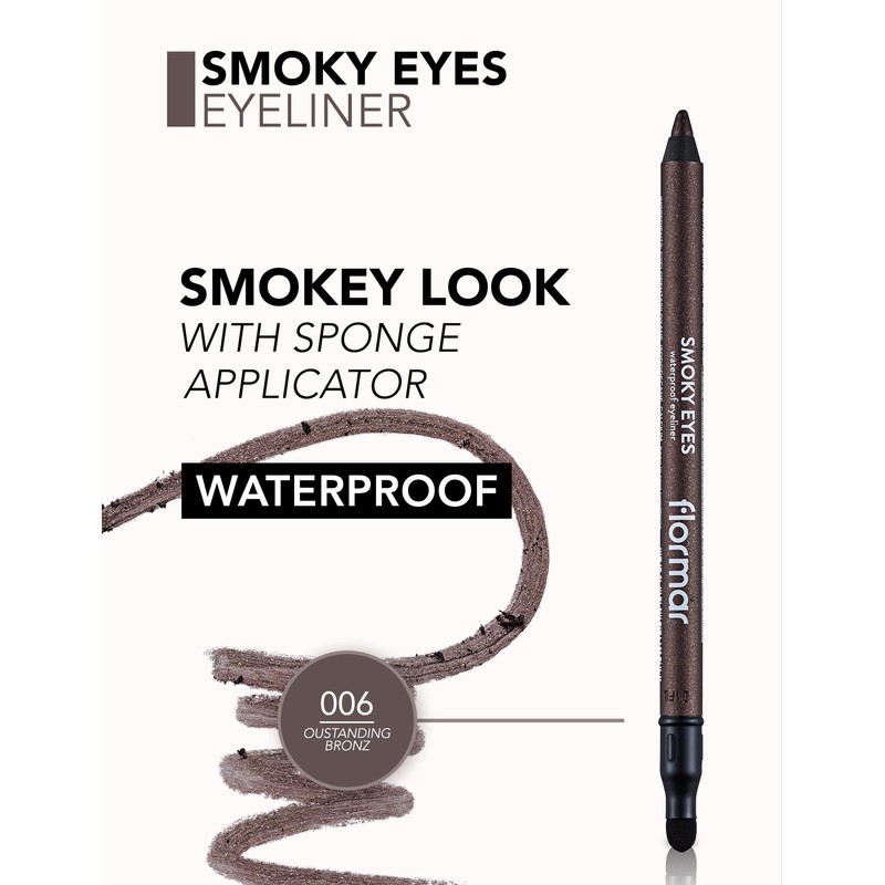 Flormar Smoky Eyes Waterproof Eyeliner 006 Outstanding Bronze - Waterproof