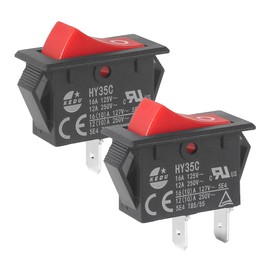 2Pieces HY35C Push Button Switch，2-Pin，16A/12A 125V/250V Rocker Switch for Household Electrical Appliances Industrial Electric