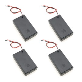 E-outstanding AAA Battery Case 4PCS 3 x 1.5V AAA Battery Case Holder,3 Slots x 1.5V AAA Battery Spring Clip Storage Box with ON/Off Switch and Wire Leads