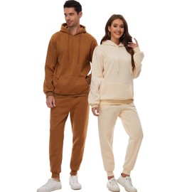 Yuji Itadori Women Men 2 Pieces Sweatshirt Suit Long Sleeve Outfit Athletic Hoodies Jogging Suits Set Clothes (Beige L)