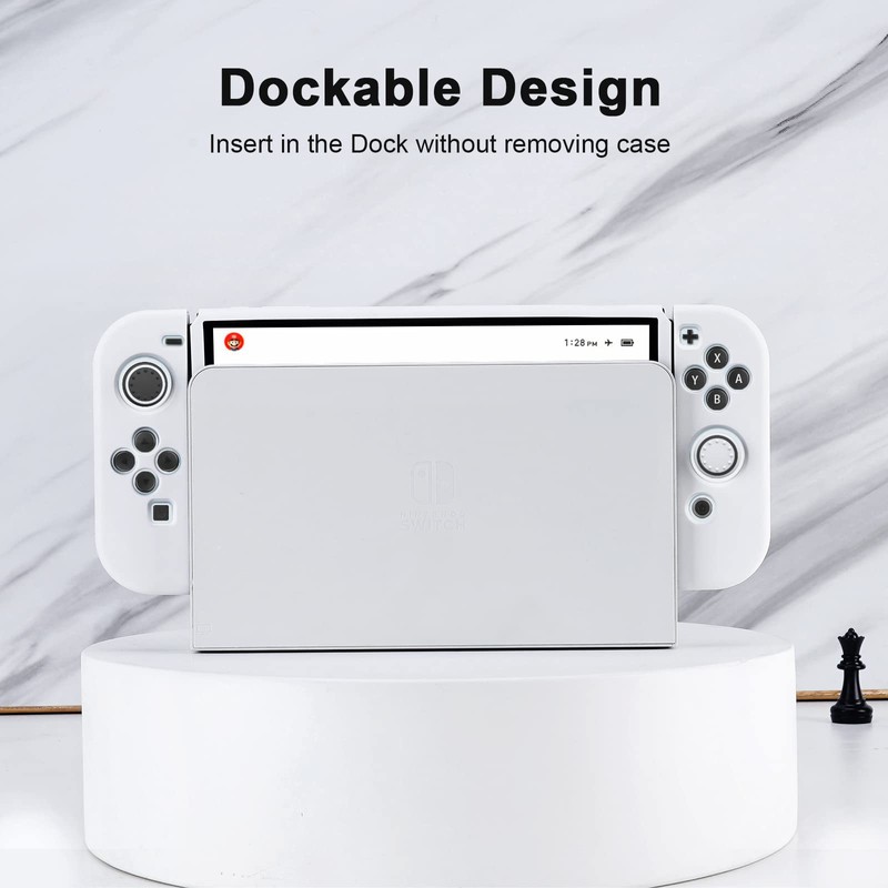 JINGDU Protective Case Compatible with Switch OLED, Dockable TPU Cover