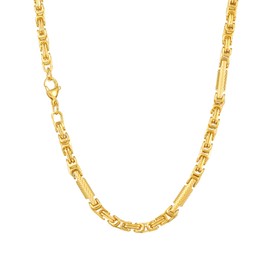 SDA Byzantine Link Chain Necklace, 316L Surgical Steel, Waterproof Necklace for Men(SN125G, 30 inchs)