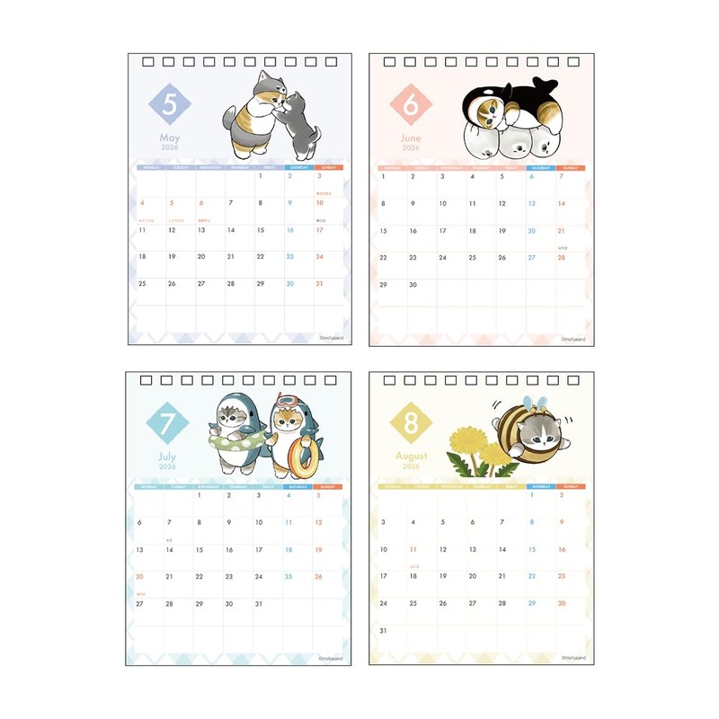Sunstar Stationery mofusand S8521751 2026 Calendar Desktop