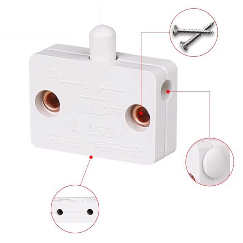 Fenteer 4Pcs Cabinet Door Switch Closet Light Lamp Switch for