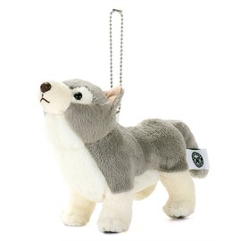 Colorata Plush Mascot Wolf (Realistic Wild Animal/Chain Included) Cute Animal Key Holder Doll Gift Present (2 Meters Readed)