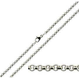 CJoL - Solid 925 Sterling Silver 16" (41cm) 2.4mm Wide Belcher Chain In Gift Box - 6.3g