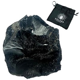 Solara Crystal Solara Crystal | Raw Healing Crystals C Natural Amethyst, Quartz, Citrine & More | Chakra Balancing, Meditation, Energy Cleansing, Spiritual Decor, Gift Bag Included (Obsidian)