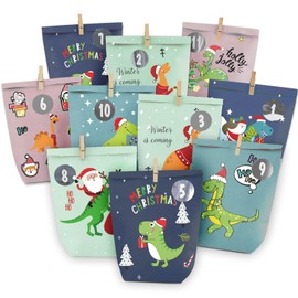 Advent Calendar for Filling, 24 Large XXL Fabric Bags, Chain for DIY Crafts and Hanging, Christmas Calendar, Fill the Blue Grey Fabric Bags, Gift Bags for Children, Boys, Men