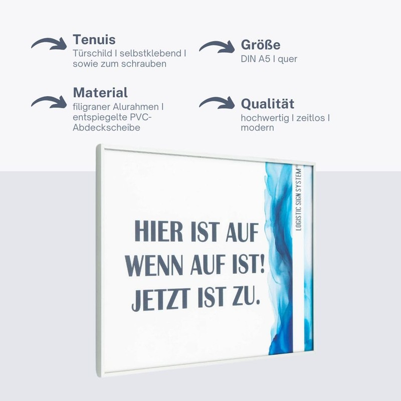 Logistic Sign System Tenuis Door Sign for Office (DIN A5