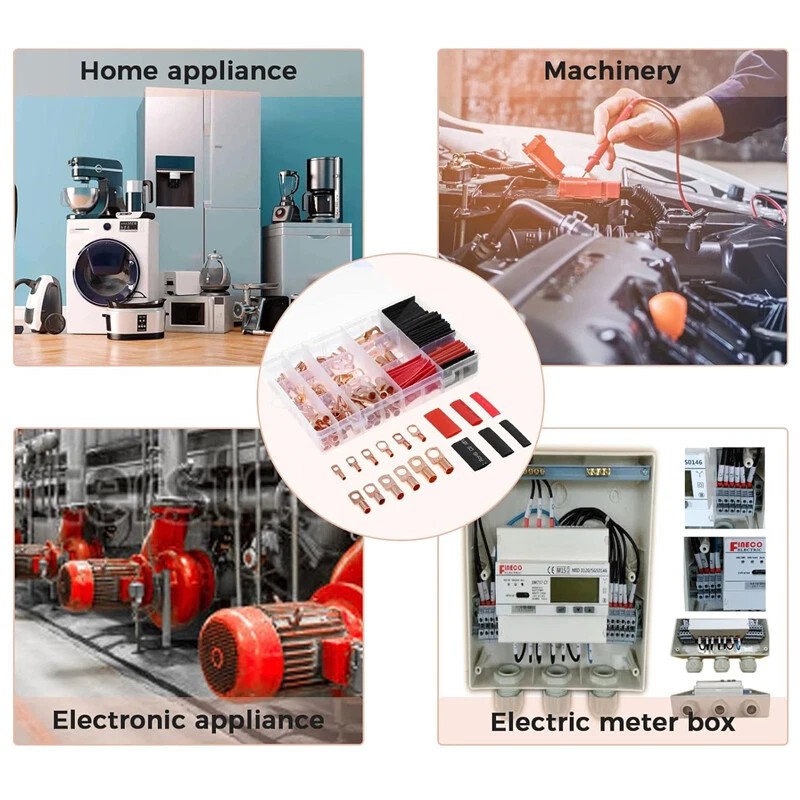 Kuzavtye 240Pcs Battery Cable Lugs Eyelets Copper Ring Terminals Welding