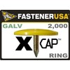 2 1/2" x 12-Gauge Ring Galvanized X-Cap Plastic Cap Nails 2M Box