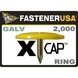 2 1/2" x 12-Gauge Ring Galvanized X-Cap Plastic Cap Nails 2M Box