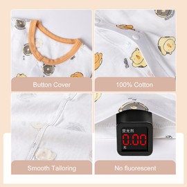 COOKY.D Baby Summer Outfits 3 Packs Long Sleeve Cotton Romper Jumpsuit Infant Girl Sleepsuit,3-6 Months,Orange Bear Rabbit