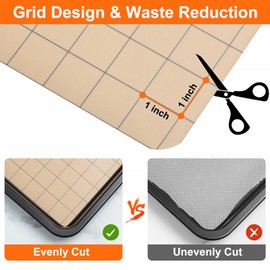 Silicone Baking Mat Roll, Non Stick Heat Resistant Baking Mats,No Slip Reusable Freeze Dryer Mat,Pastry Mat,Countertop Mat, Cut to size fit different Sharp Oven Pans Dishes Tins (Beige, 16in X5.25 FT)