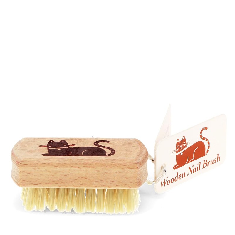 Wooden travel nail brush - Cat