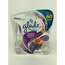Glade PlugIns Scented Oil (2) Refills Lavender & Peach Blossom RARE HTF