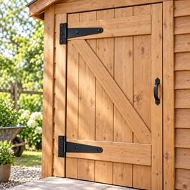 4-Inch T-Hinges for Shed Doors & Gates – Heavy-Duty Black Metal Hinges with Screws for DIY Projects