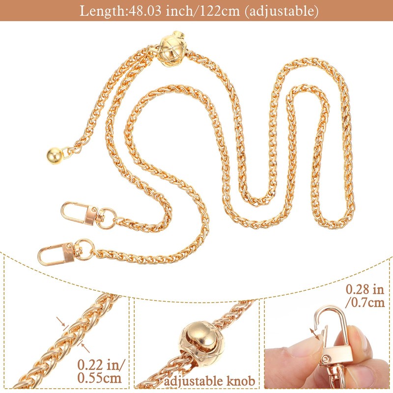 Shimmeroo Gold Chain Purse Strap, Adjustable Gold Chain for Purse