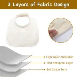 SYVOFOX 6 Pack Mock Neck Baby Bibs, High Neck Soft Cotton Dribble Bibs for Baby Teething, Waterproof Drooling Bibs Blank Bibs for Infant Girl and Boy Newborn to 12 Month - Cream