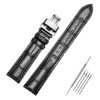 [Moran] Genuine Leather Watch Band Quick Release Polished Deployment D